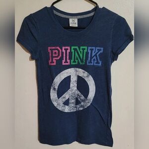 Victoria's Secret PINK Y2K 09 Peace Sign T-Shirt Size Small